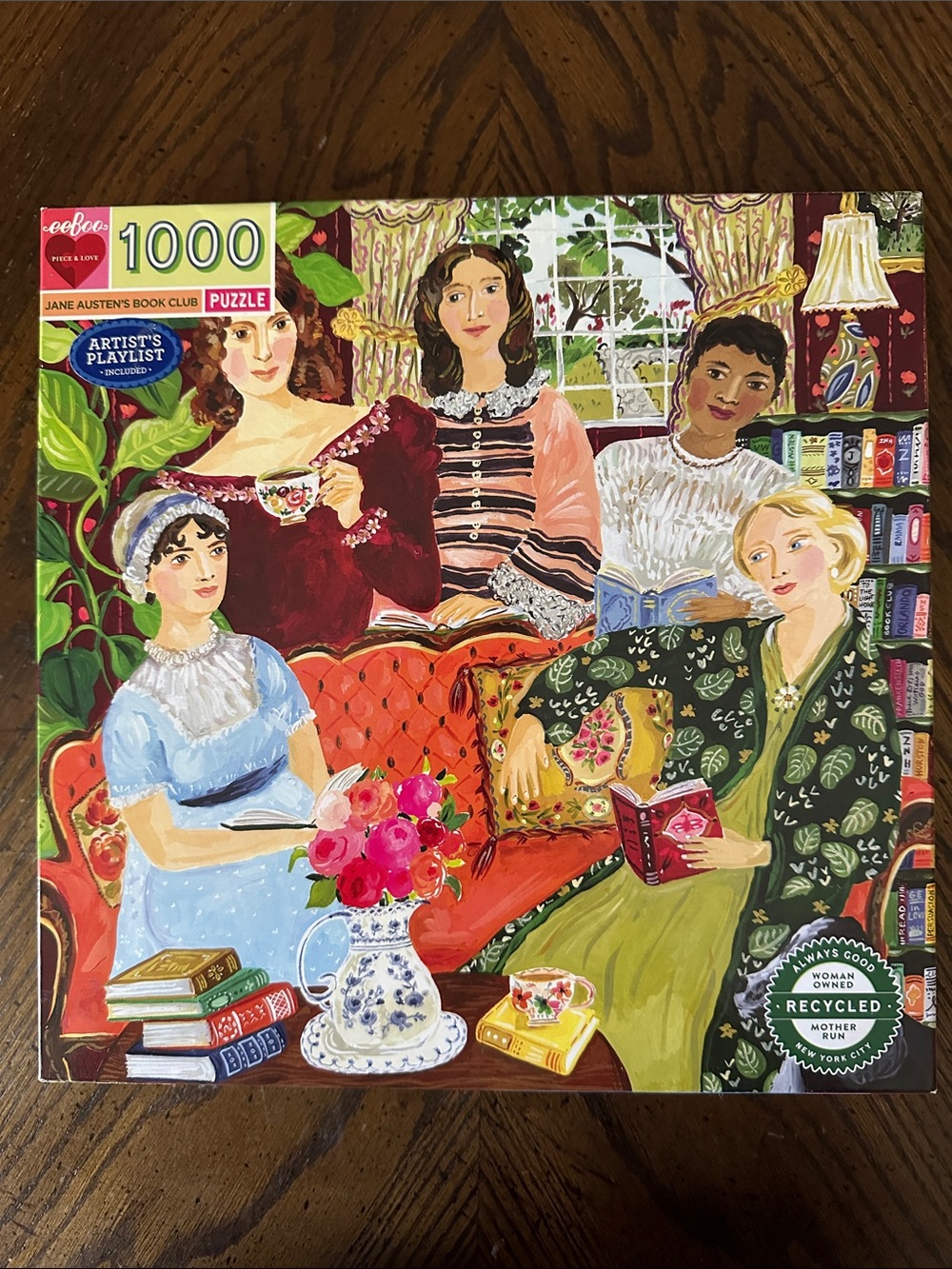 eeBoo 1000-Piece Jane Austen Book Club Puzzle - Multicolor - Complete